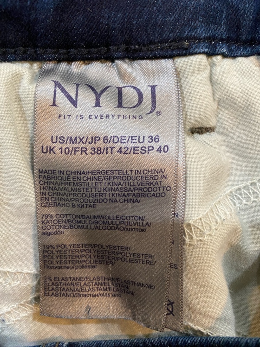 NYDJ Dark Blue Wide Leg Jeans - Picture 4 of 5
